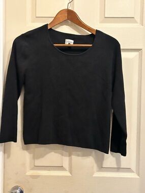Chico's Classic Black Long Sleeve Crewneck Sweater - size 1